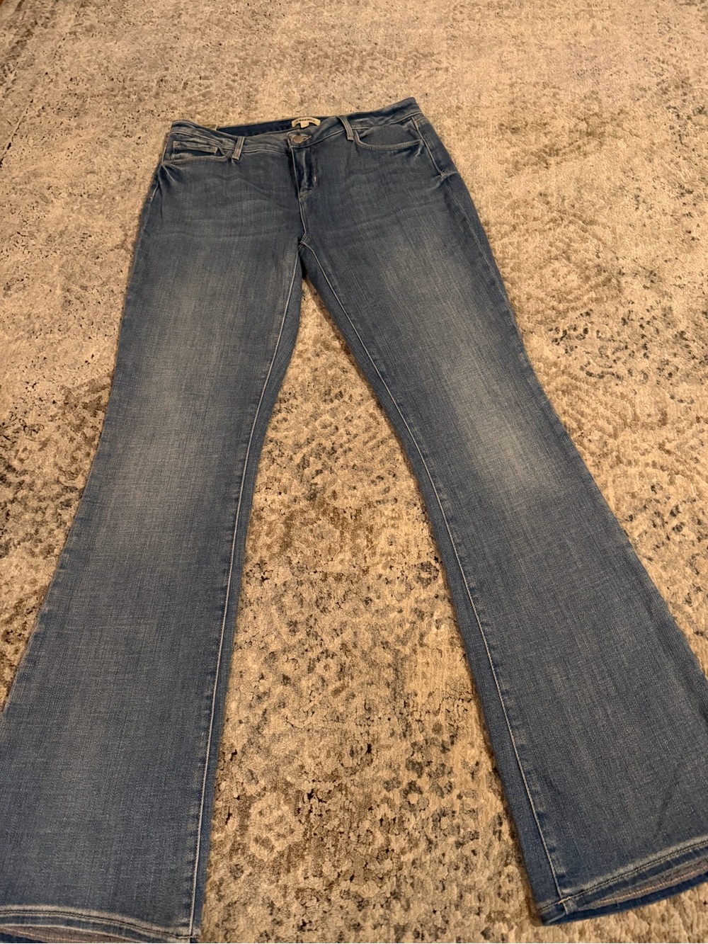 L’AGENCE light denim wash flare jeans